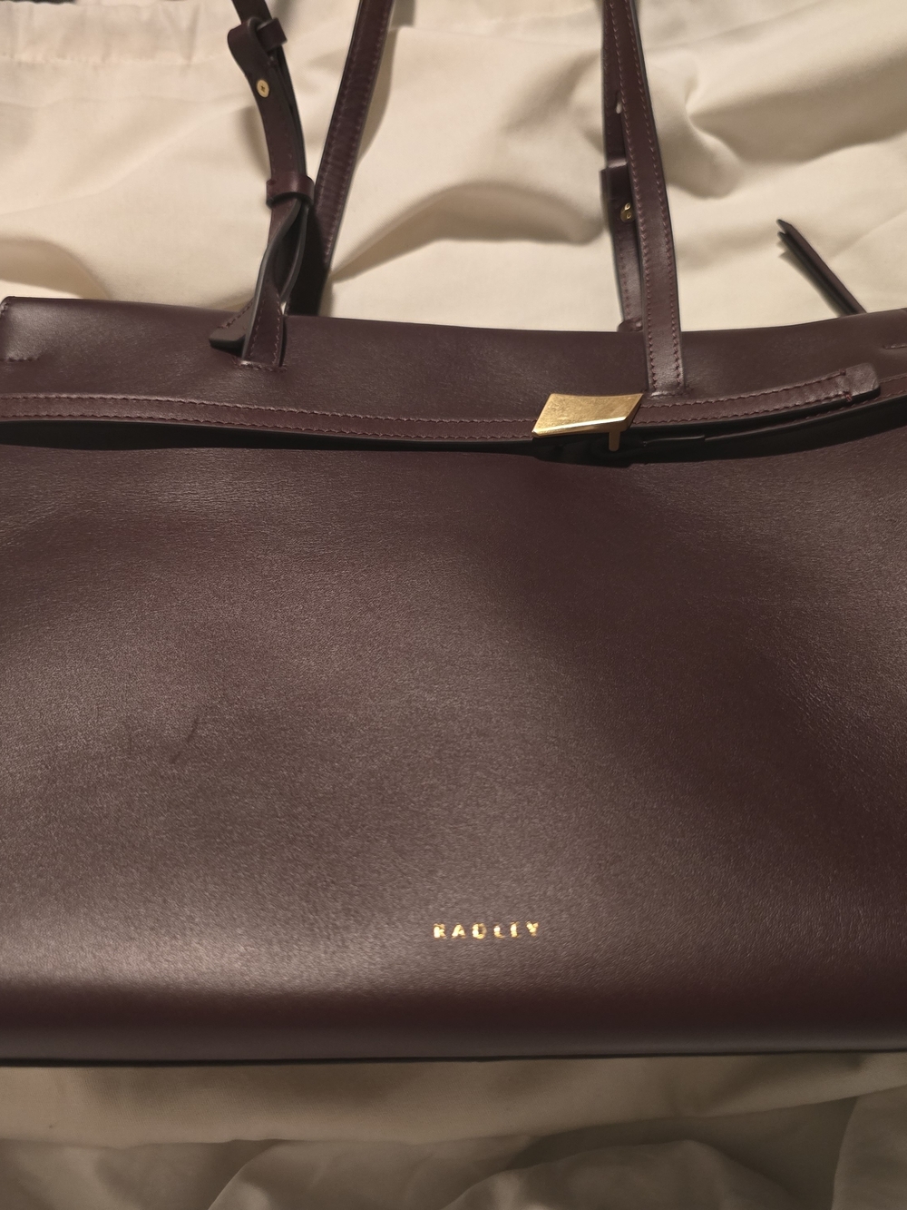 London Burgundy Leather Tote Bag